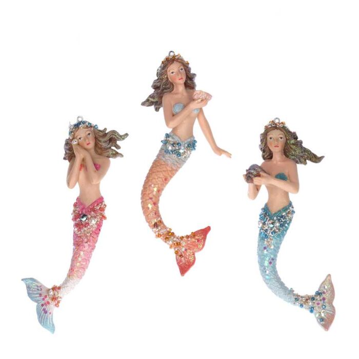 Gisela Graham Resin Mermaid Decoration (Set of 3)-2